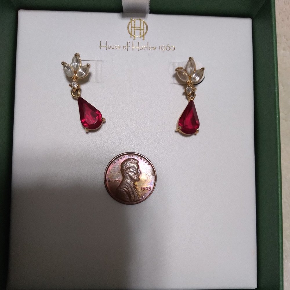 RED AND CRYSTAL EARRINGS